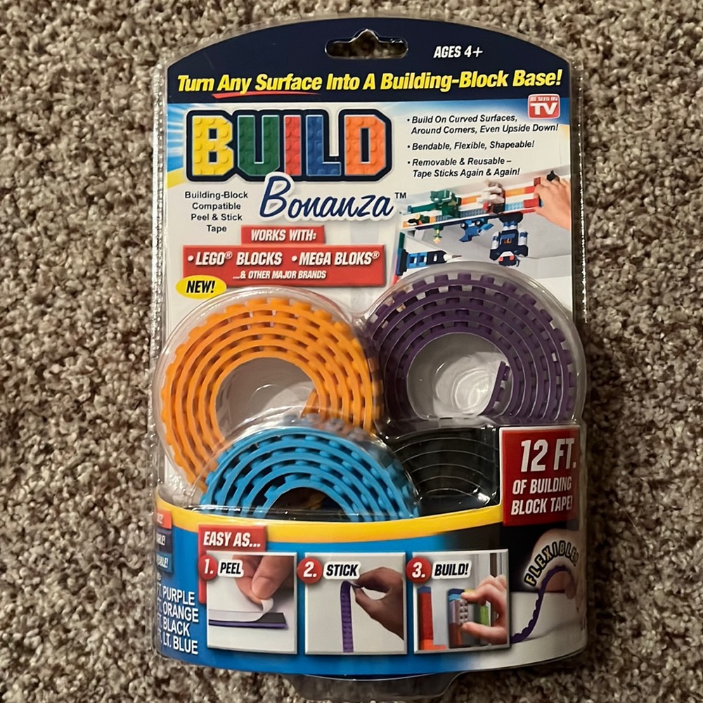 As Seen on TV Build Bonanza 12 ft of Building Block tape set NEW